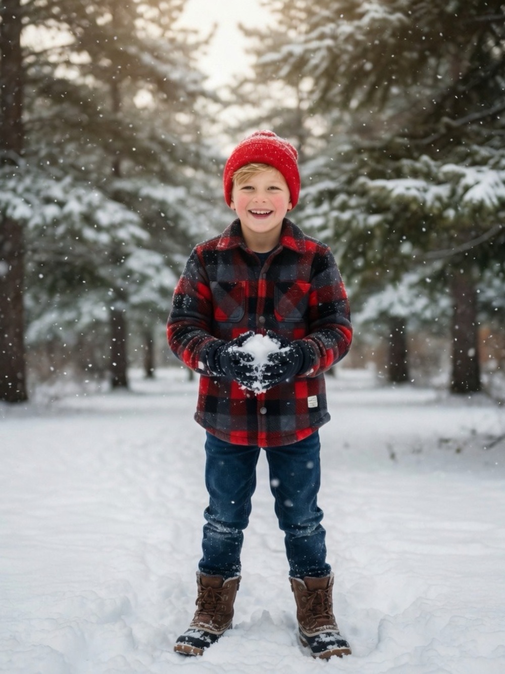 Kids Red & Black Buffalo Plaid Button-Up Jacket